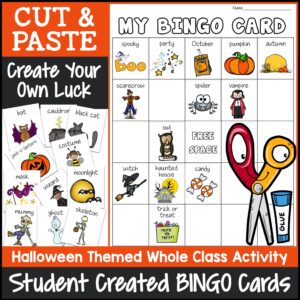 Halloween Bingo Game Cut and Paste Printable Bingo