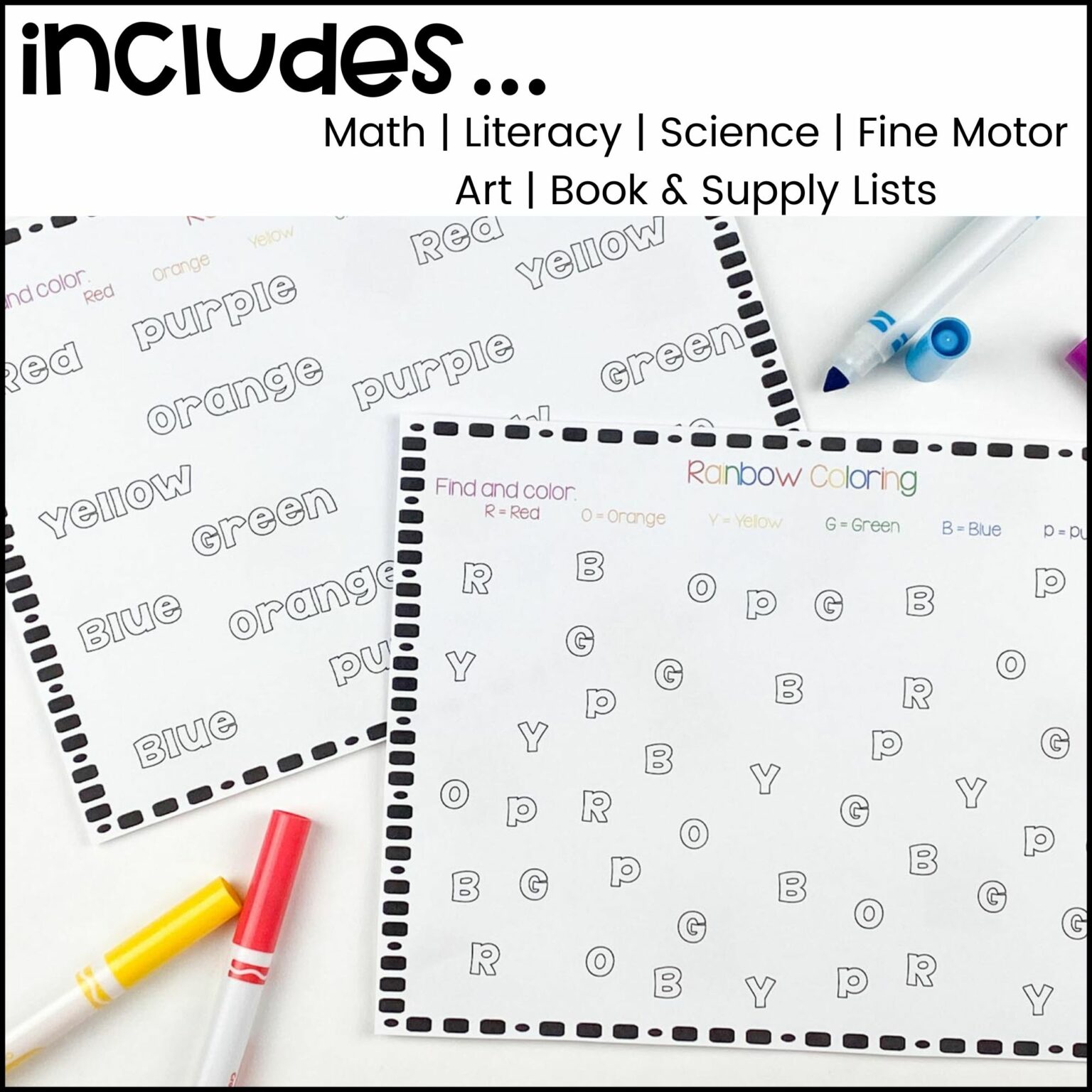 Preschool Weather Unit Counting, Coloring, Reading, Art and Science