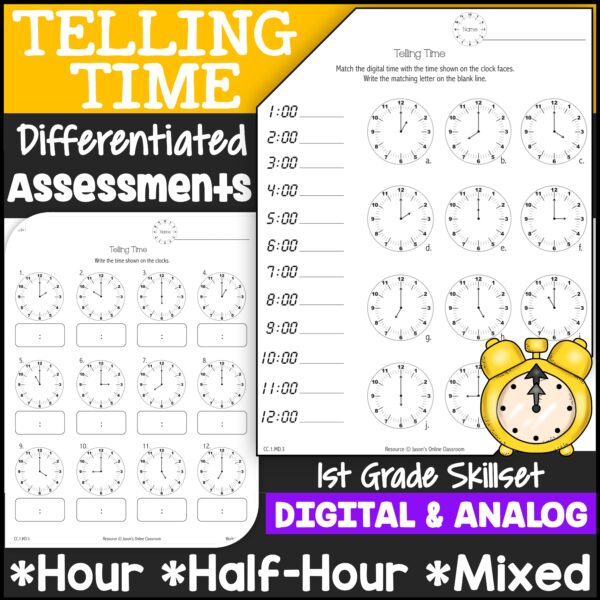 Telling Time Tests &amp; Assessments | Made By Teachers