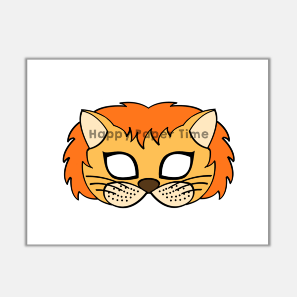 Lion Paper Mask Printable Africa Animal Craft Activity Template | Made ...
