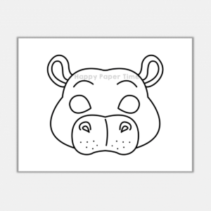 Hippo Paper Masks Printable African Animal Coloring Craft Activity ...