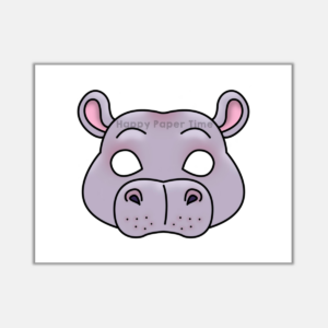Hippo Paper Masks Printable African Animal Coloring Craft Activity ...