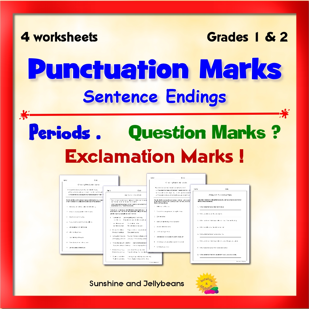 Choosing Punctuation Marks Ends Of Sentences 4 Worksheets Grades