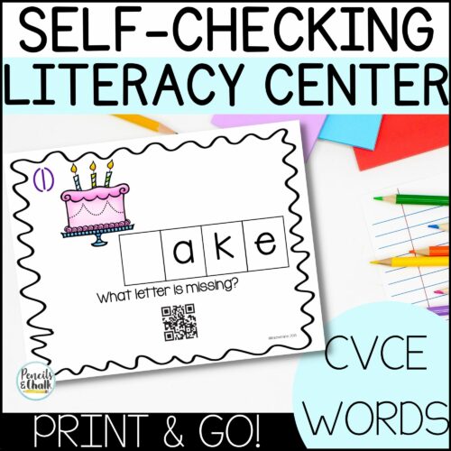 Long Vowel Silent E Words for Kindergarten Literacy Centers or Morning