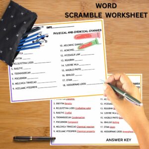 Physical and Chemical Changes Worksheets Wordsearch Word Scramble ...