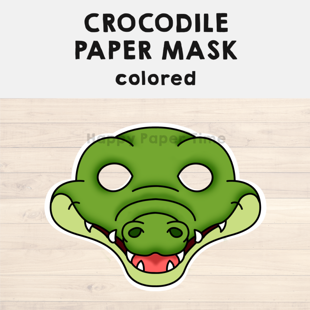 Crocodile Paper Mask Printable Australian Animal Costume Craft Activity ...