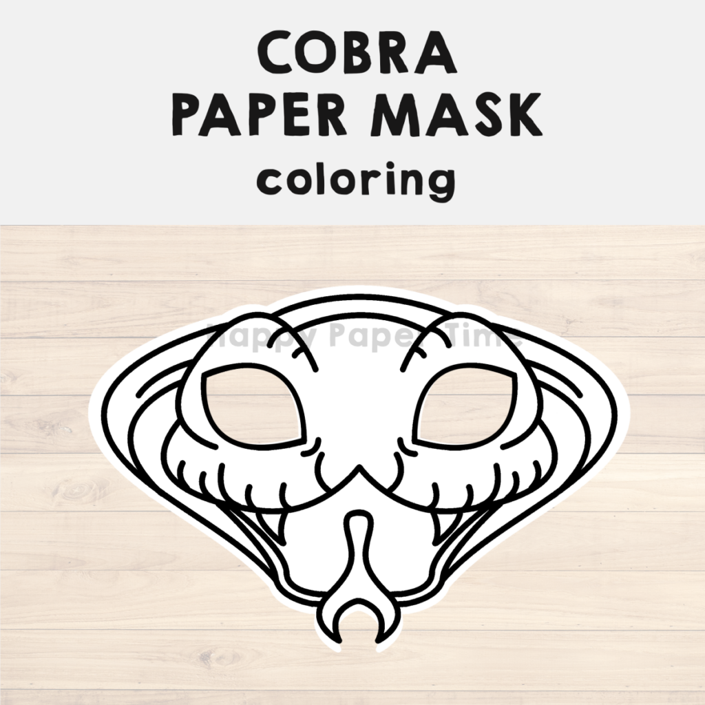 Cobra Paper Mask Printable Asian Animal Jungle Coloring Craft Activity cobra-paper-mask-printable-asian-animal-jungle-coloring-craft-activity