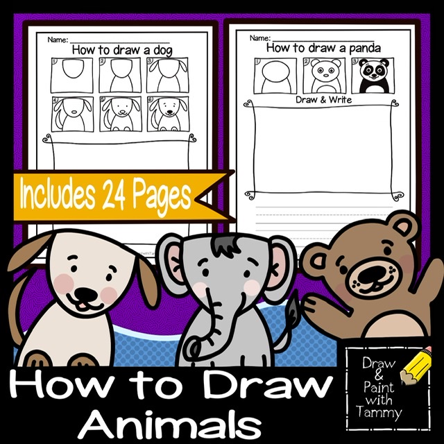 Directed Drawings How to Draw Animals with Draw and Write Pages | Made ...