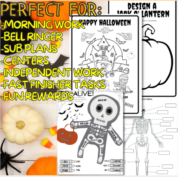 Halloween Math Bell Ringer Halloween Math Logic Games Writing Script October No Prep | Made By ...