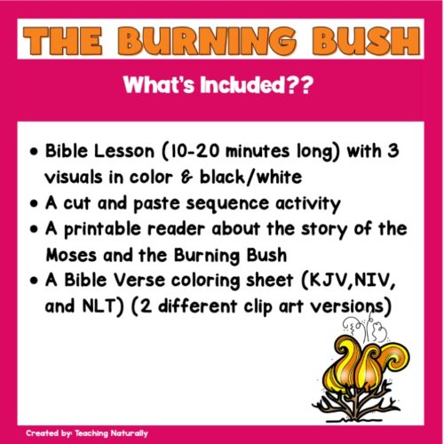 Moses and the Burning Bush Bible Lesson for Preschool and Kindergarten