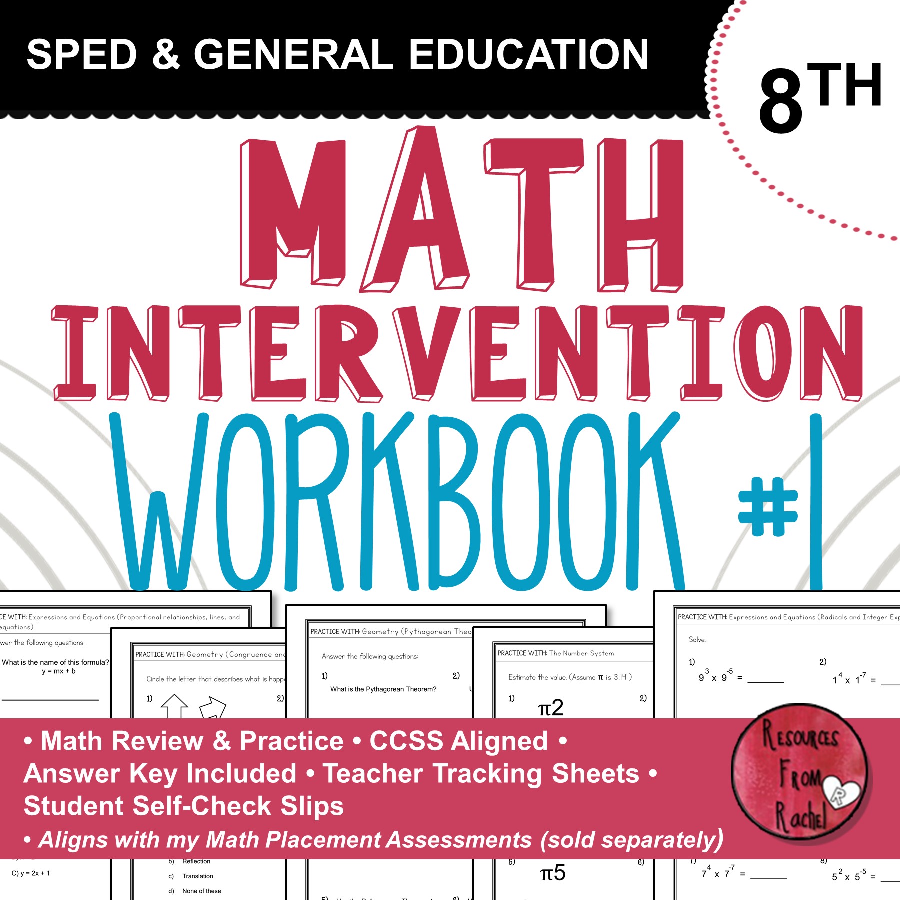 Math Intervention Workbook 8th grade - Book 1