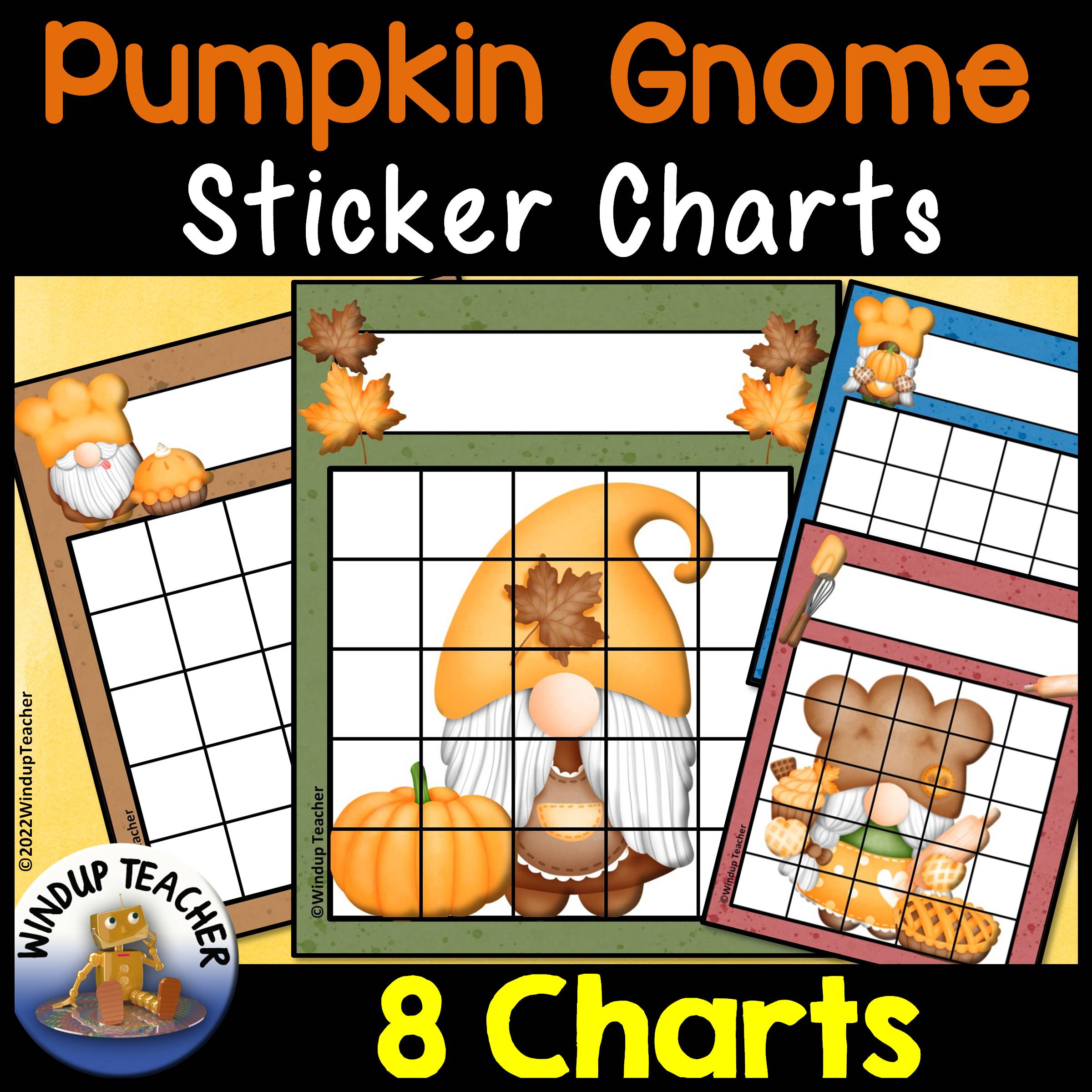 Pumpkin Gnome Sticker Charts
