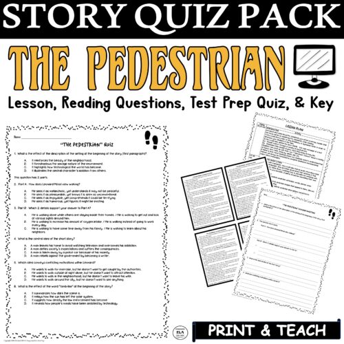 The Pedestrian Quiz Reading Comprehension Questions Story Ray Bradbury ...