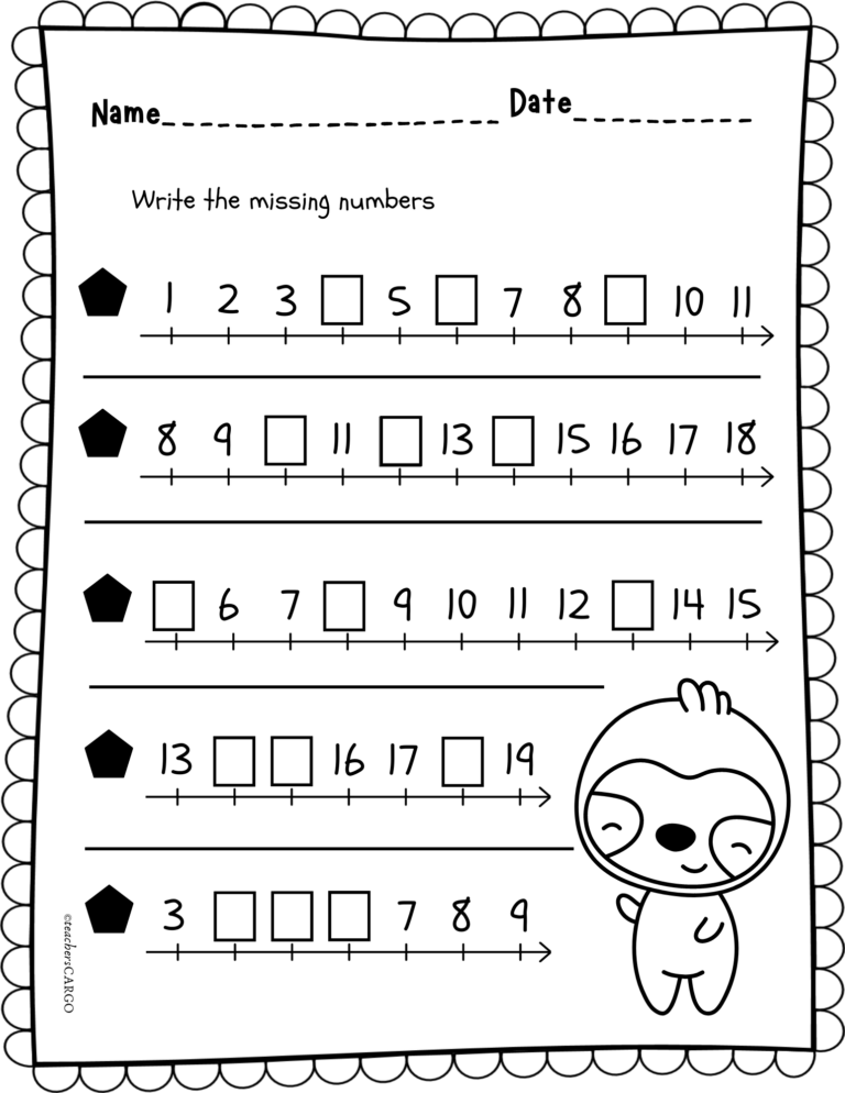 Tracing Numbers 1-20 |Writing Numbers 1-20 Worksheets|Fill in the ...