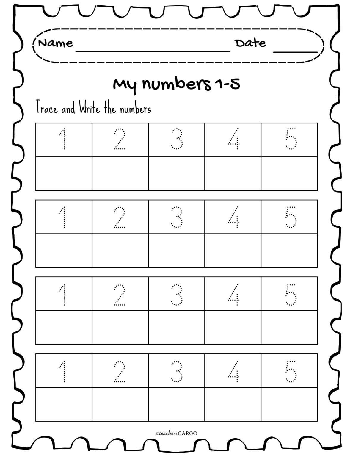 Tracing numbers 15 Number tracing Worksheets Numbers 15 Made By
