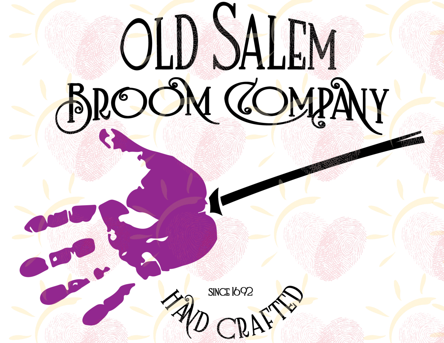 Old Salem Broom Company broom handprint Hocus Pocus Halloween