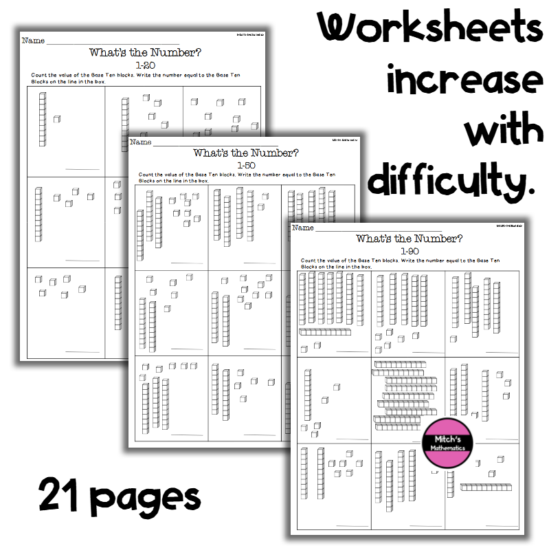 Place Value Counting Comparing Regrouping Base 10 Blocks Ones and Tens