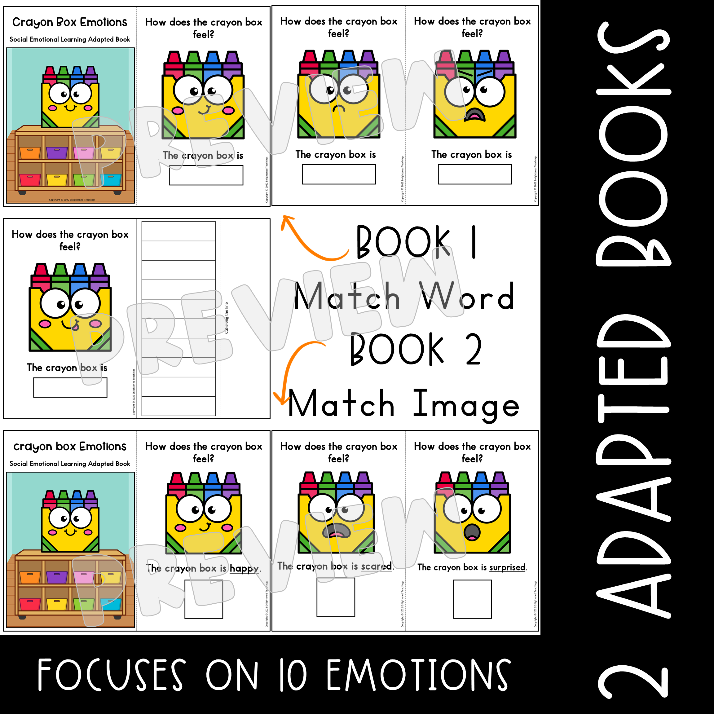 Feelings & Emotions Adapted Book with SEL Activities Crayon Box
