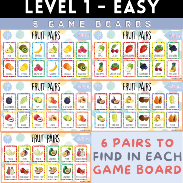 Fruit Pairs Matching Game for PowerPoint a Fun and Interactive Digital