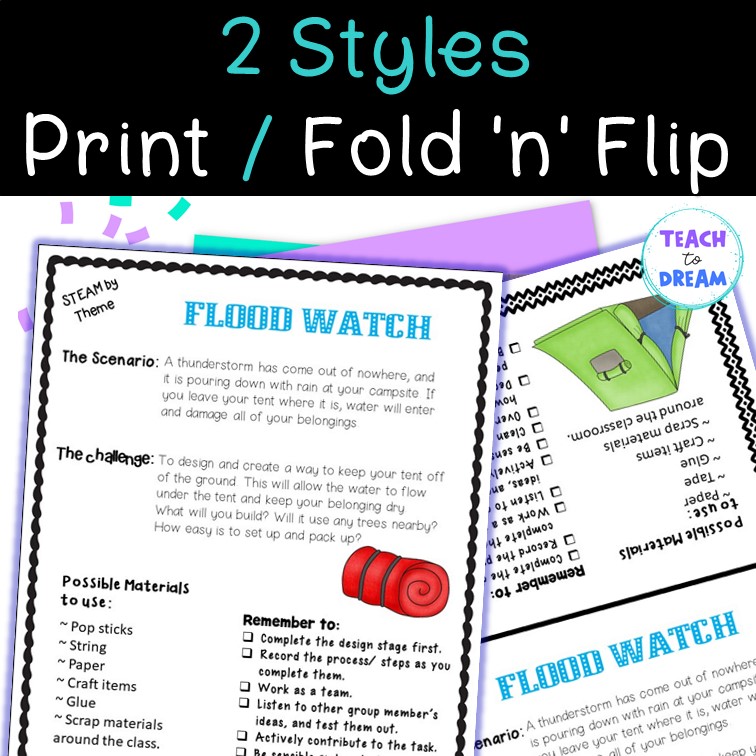 Camping Theme Activities STEM Challenges 4 STEAM Task Cards No Prep Made By Teachers