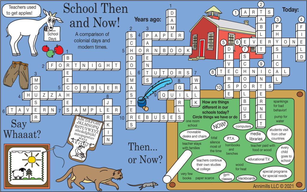 School in Colonial Times – and Today: Printable Educational Puzzle Set ...