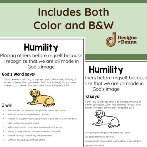 Humility - Christian Character Trait Packet | Made By Teachers