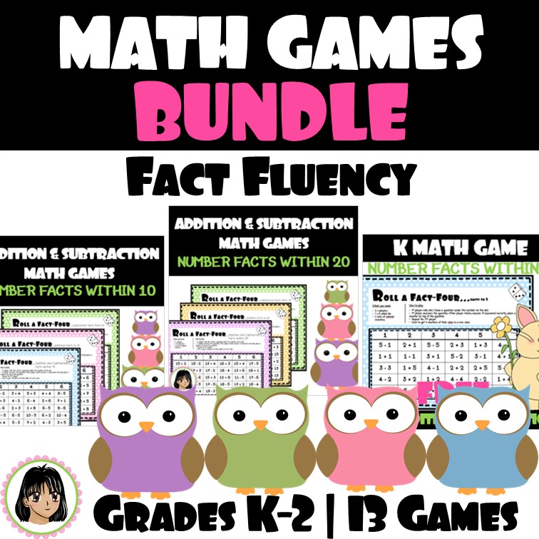 Owl k 2nd grade math games for addition and subtraction fact fluency