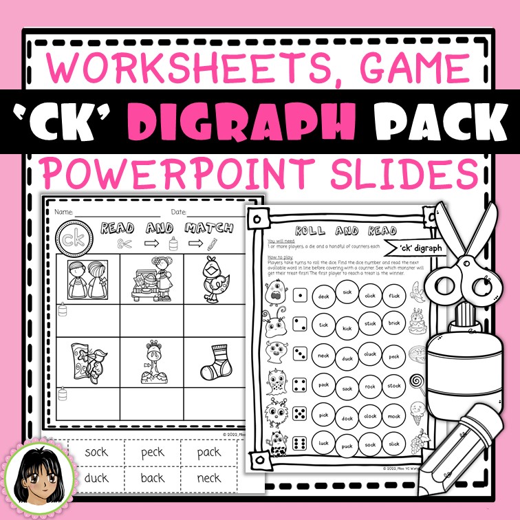 Consonant Digraph CK Worksheets Game And PPT Slides Made By Teachers