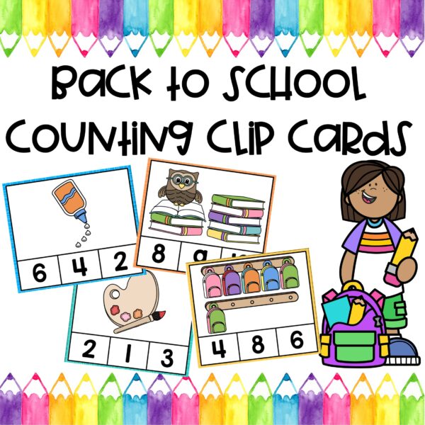 Counting to 10 Clip Cards Counting Task Cards Back to School Counting ...