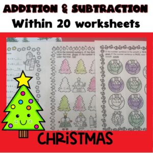 Christmas Addition and Subtraction within 20 Worksheets | Made By Teachers