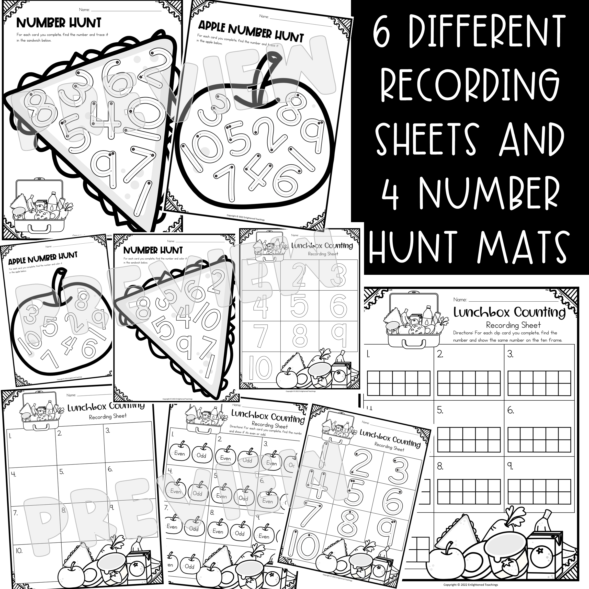 Counting to 10 Clip Cards - Write the Room Cards - Number Hunt ...