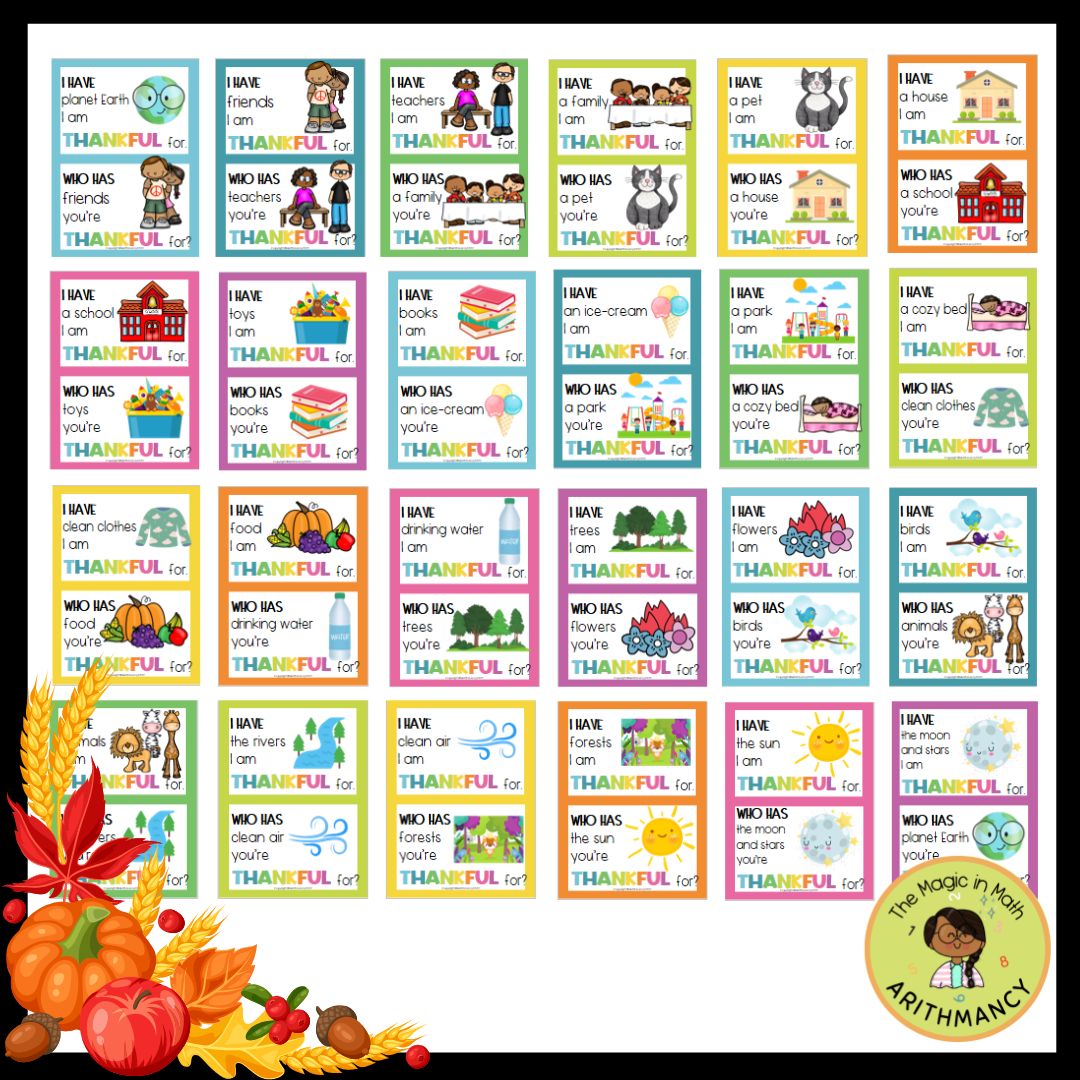 PRINTABLE THANKSGIVING ACTIVITIES FOR KIDS | FUN GRATITUDE GAME ...