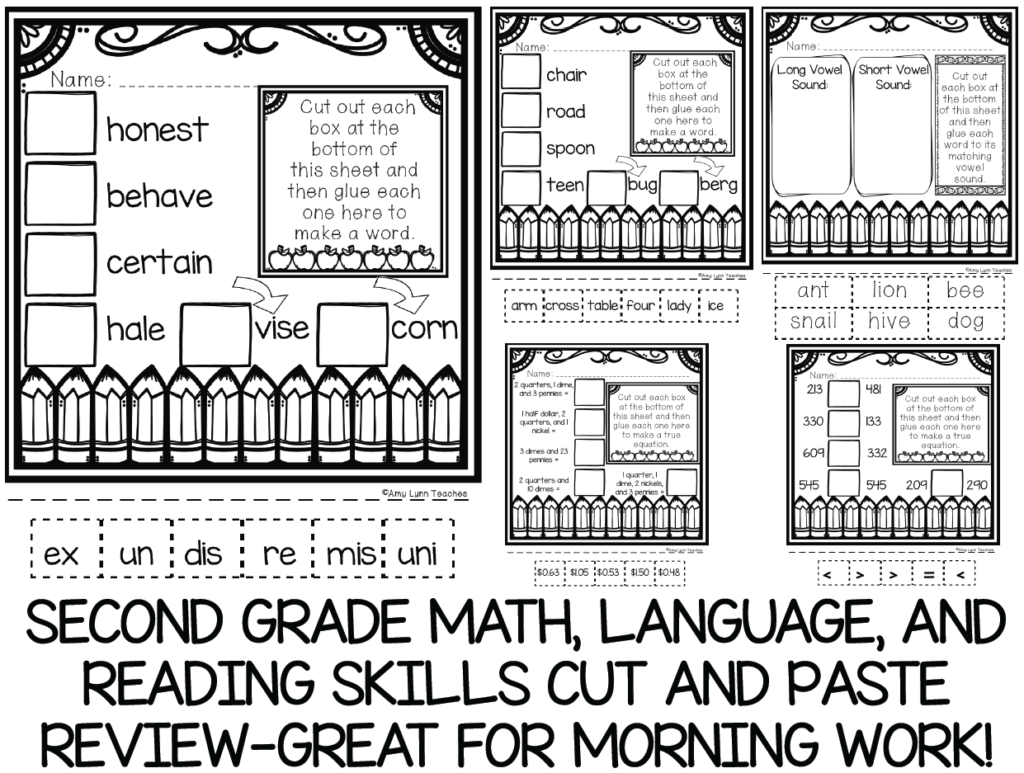 Second Grade Worksheets {100 Standards Aligned Printables} | Made By ...