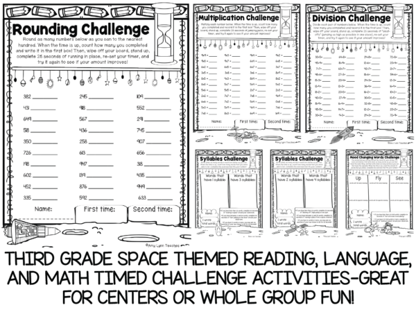 Year 3 Homework Space.pdf Third Grade Space Themed Worksheets {100 Standards Aligned Printables ...