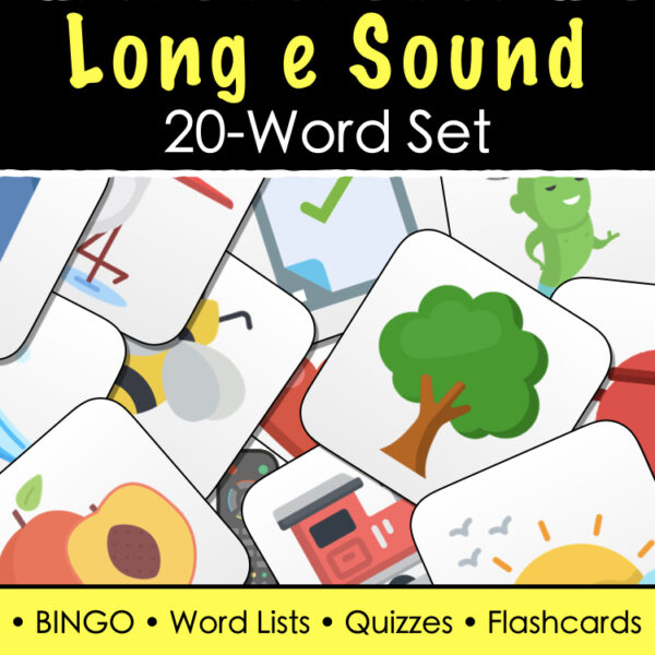 Long e Vowel Sound Word Lists, Tests, BINGO Print + Digital 20