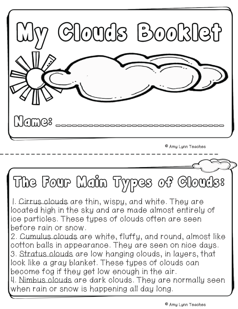 Clouds Mini Booklet | Made By Teachers