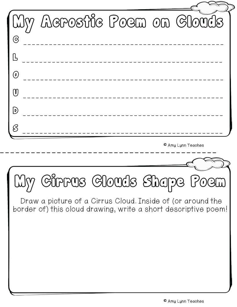 Clouds Mini Booklet | Made By Teachers