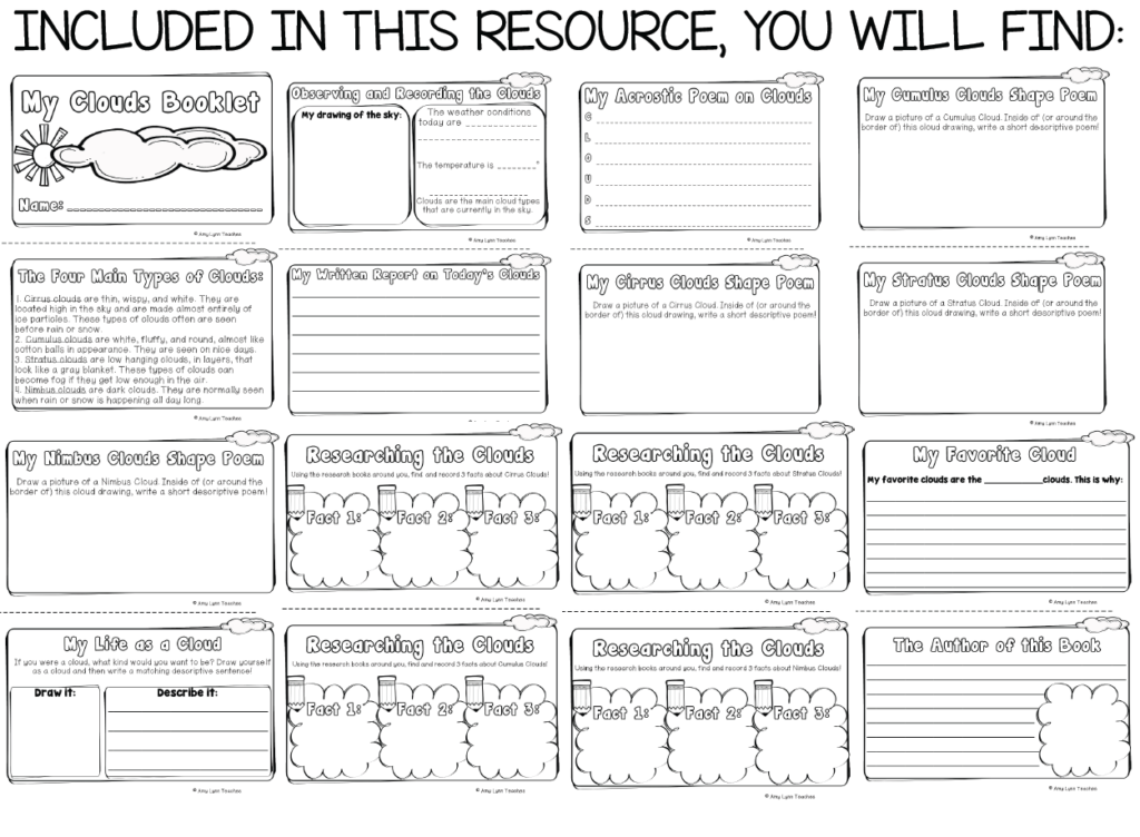 Clouds Mini Booklet - Made By Teachers