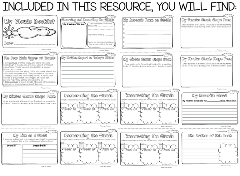 Clouds Mini Booklet | Made By Teachers