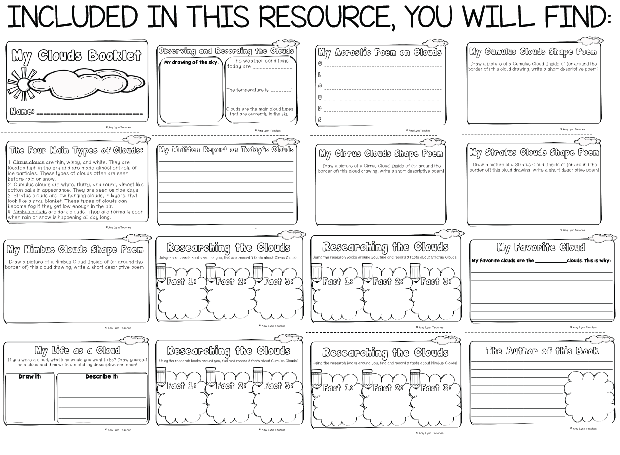 Clouds Mini Booklet - Made By Teachers