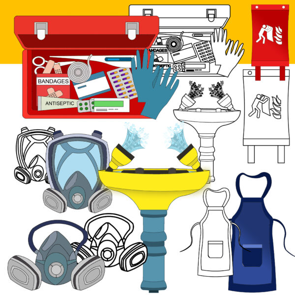 Science Lab Safety Equipment Clipart | Chemistry Lab Safety Signs ...