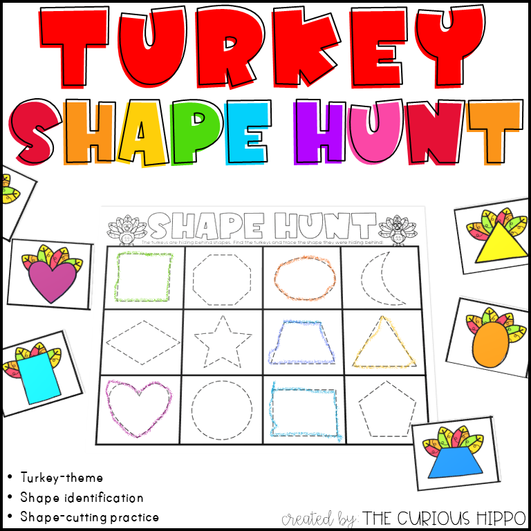 Turkey shape hunt preschool