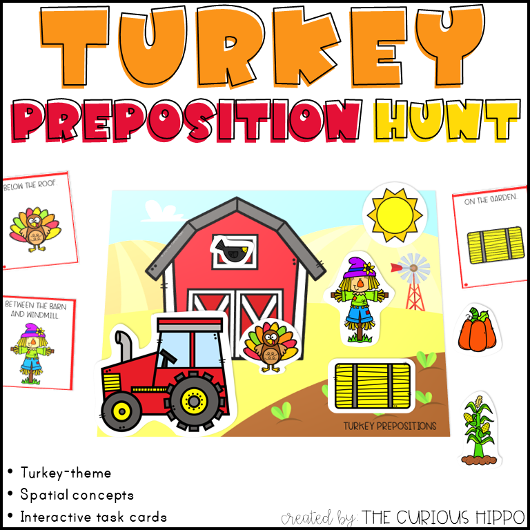 Turkey prepositions hunt preschool