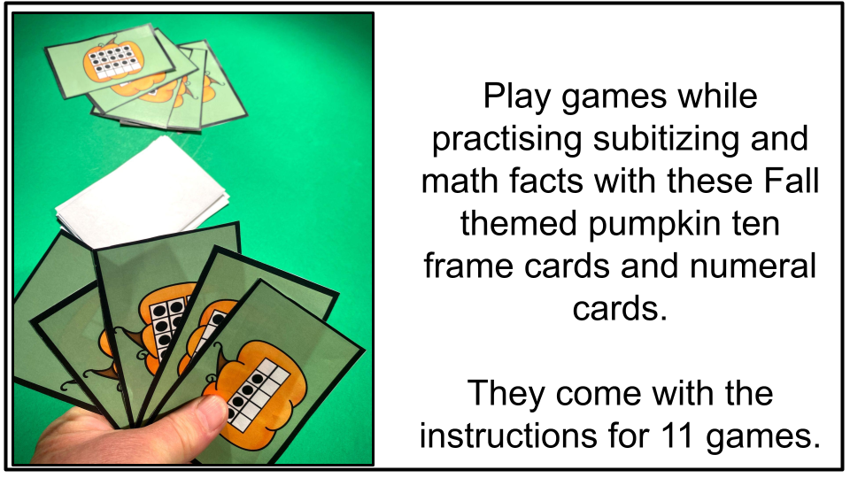 Fall Math, Addition, Subtraction, Subitising, Games and Activities