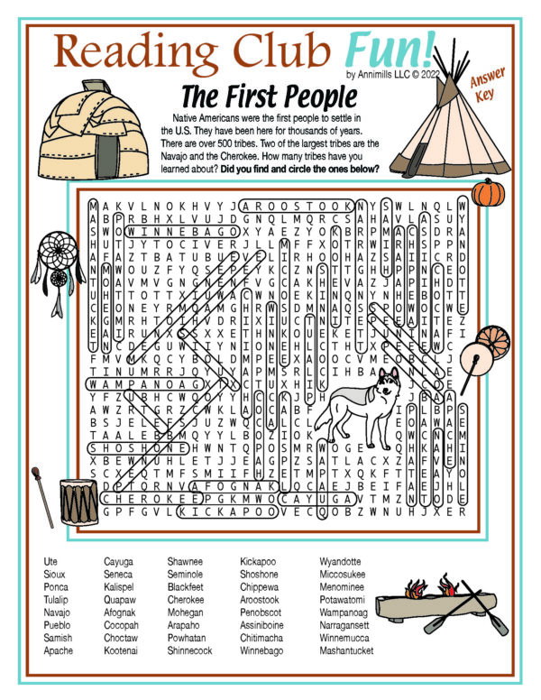The First People (Native Americans) Word Search Puzzle Made By Teachers