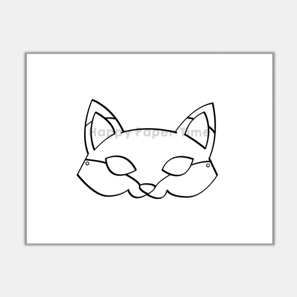 Fox Paper Mask Printable Woodland Forest Animal Coloring Craft Activity