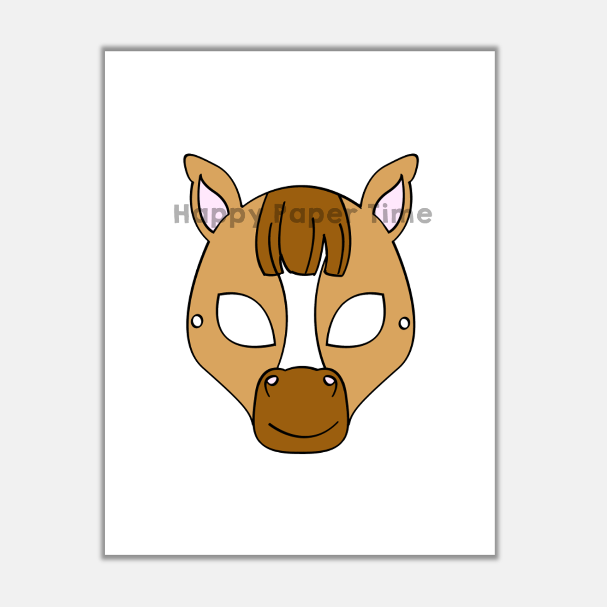 Horse Paper Mask Printable Farm Animal Coloring Craft Activity Pony Costume Made By Teachers