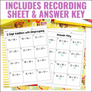 2 Digit Addition with Regrouping Math Scramble Puzzle Pixel Art | Made ...