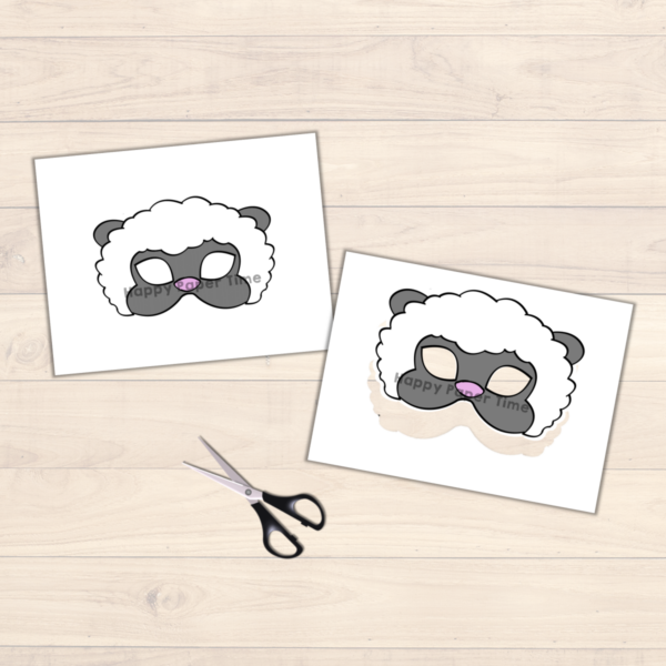 Sheep Paper Mask Printable Farm Animal Craft Activity Costume - Made By ...