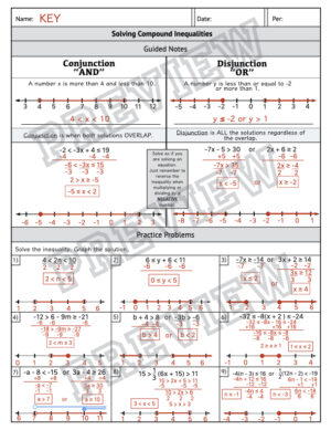 Solving Compound Inequalities (AND and OR) Guided Notes and Practice ...